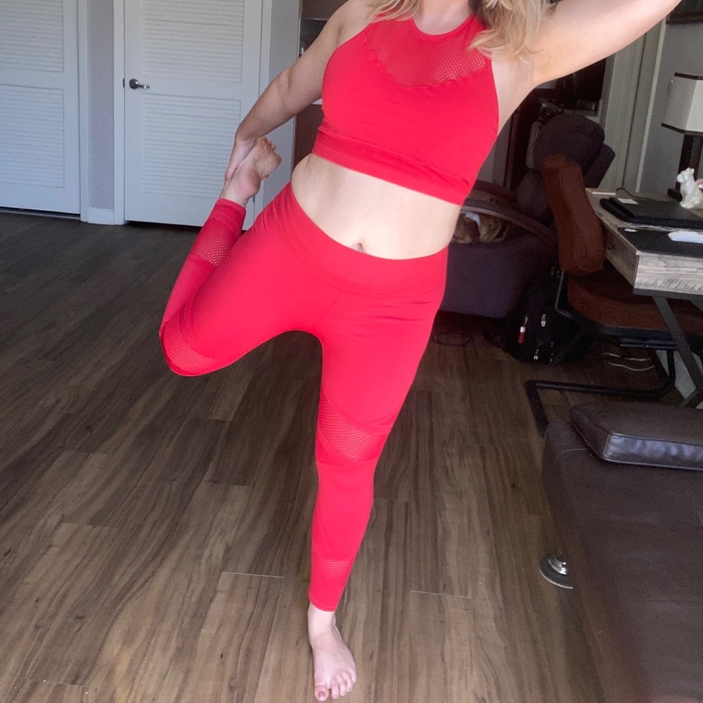 Fabletics persimmon Mosaic high-waisted 7/8